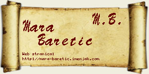 Mara Baretić vizit kartica